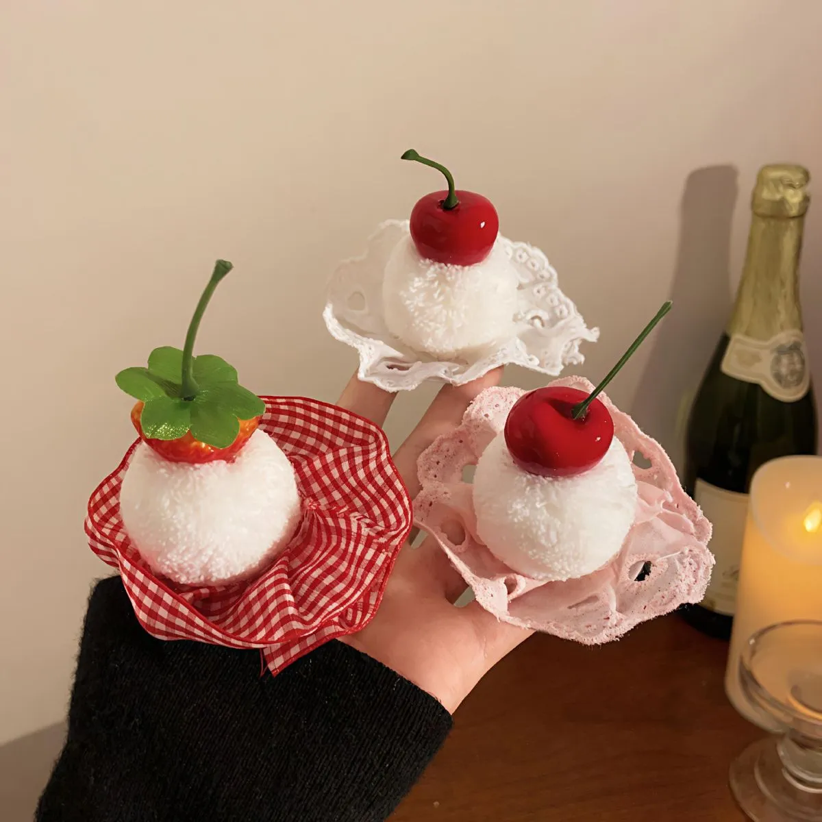 Super Cute Birthday Hat Cherry Cupcake Hair Clip for Women – Festive Party Decoration Snap Clip, Adorable Cake-Themed Hair Accessory for Girls